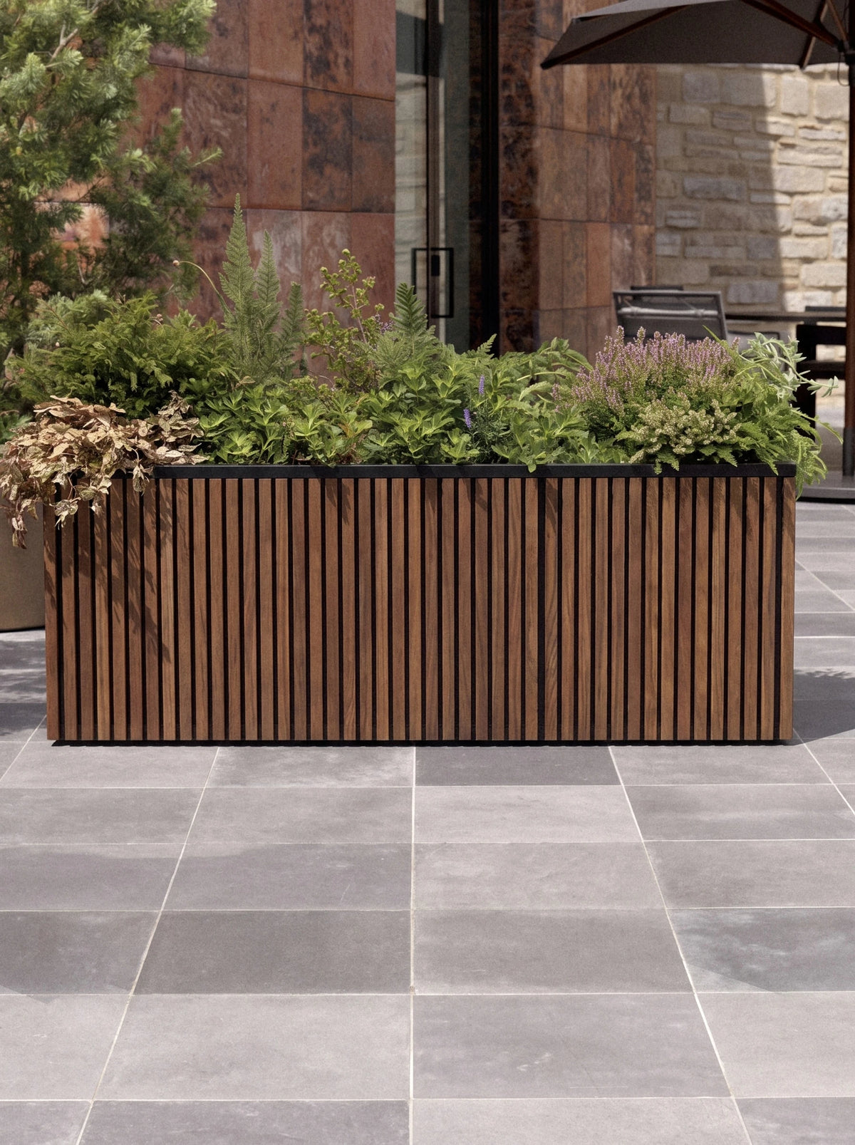 Slat Wood Trough